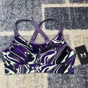 Nwt Under Armour Sports Bra Small Lightly Lined Cups Cycling Boxing S Purple